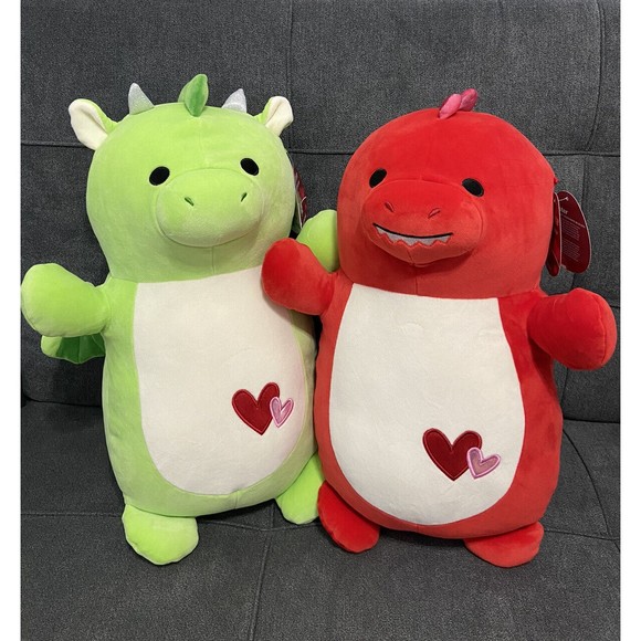 Squishmallows Hug Mees Duster Dinosaur and Desmund Dragon 18 Inch Bundle NEW - Picture 2 of 16